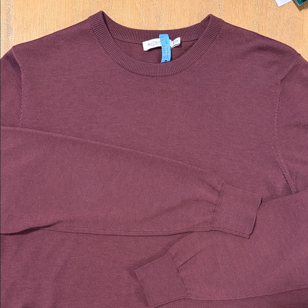 Men's SuitSupply Burgundy Sweater Merino Wool Size M